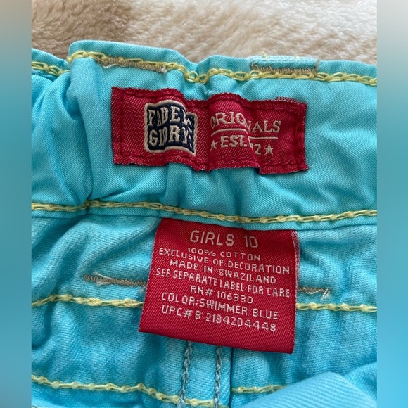 Faded Glory Aqua Blue Girls Shorts - Picture 3 of 5
